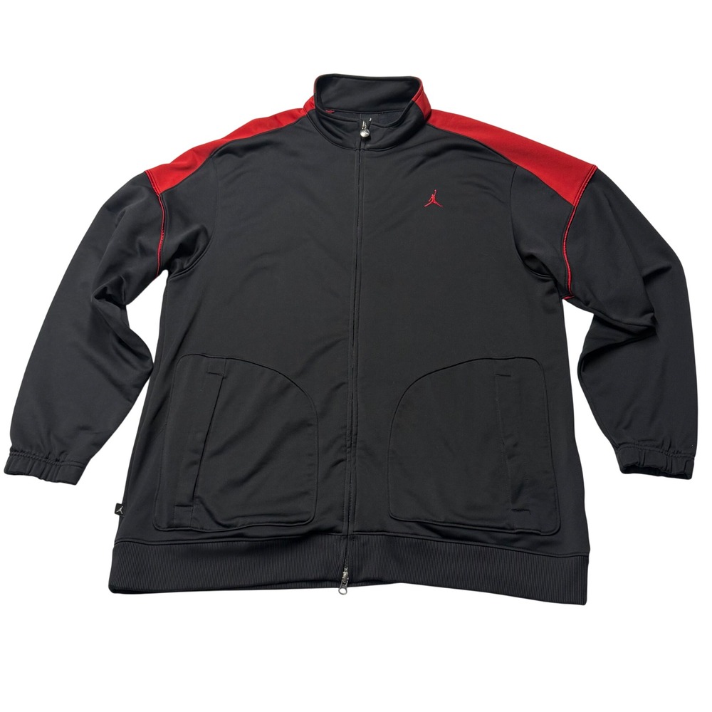 Nike Air Jordan Track Jacket Mens 3XL Black Red Full Zip Jumpman 286888-010